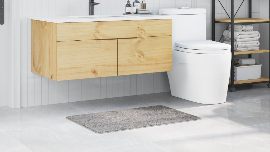 Tappetino da bagno rettangolare grigio 60x90 cm in polipropilene antiscivolo