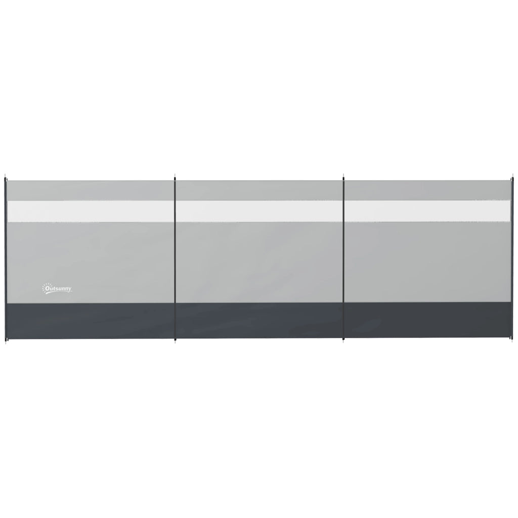 Paravento da giardino pieghevole portatile ¨C zephmum ¨C grigio 440x140 cm