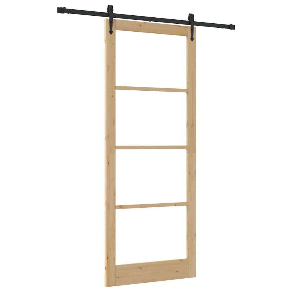 Porta Scorrevole Marrone 93 x 232 cm Legno e metallo 3332347