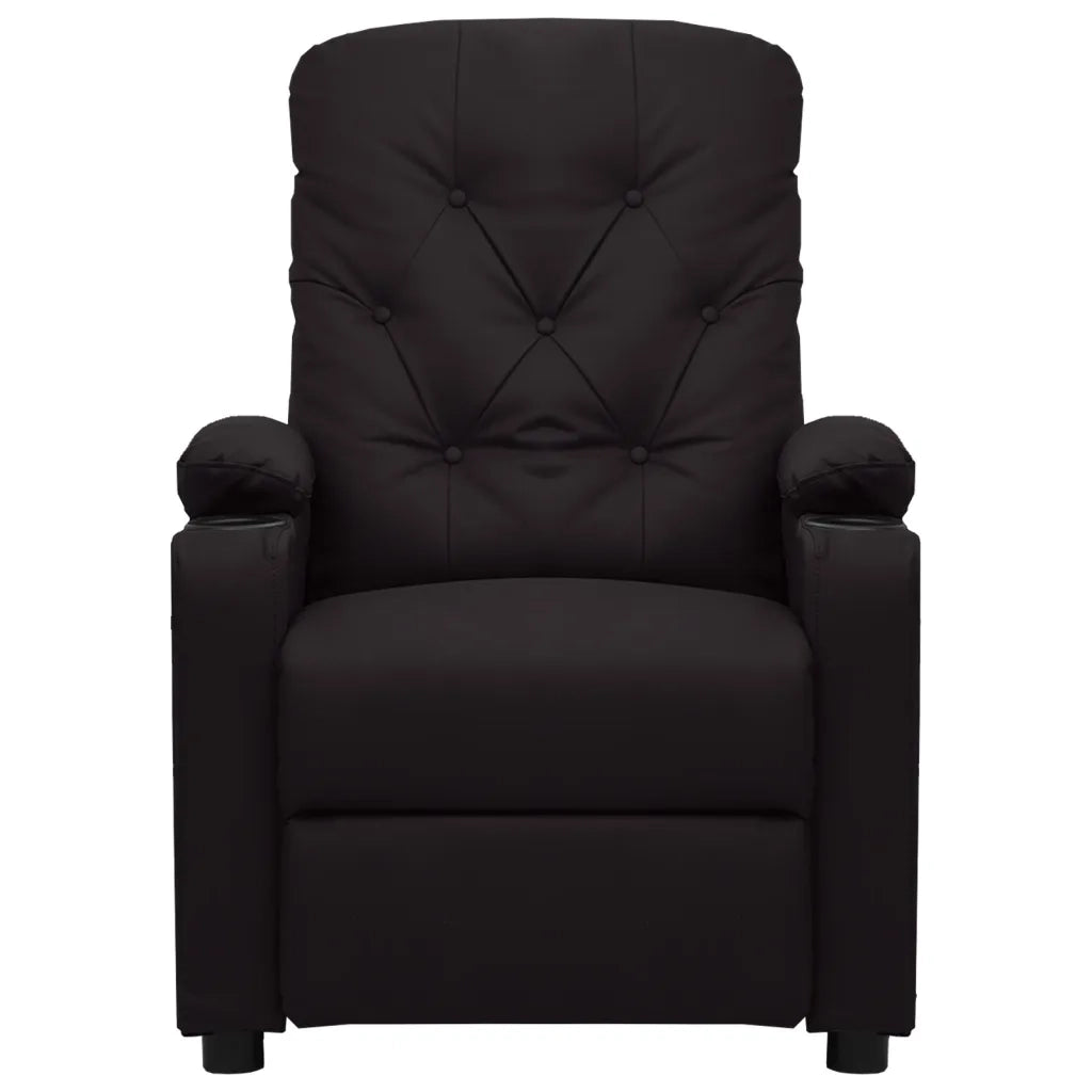 Poltrona Reclinabile Nera in Similpelle 339122