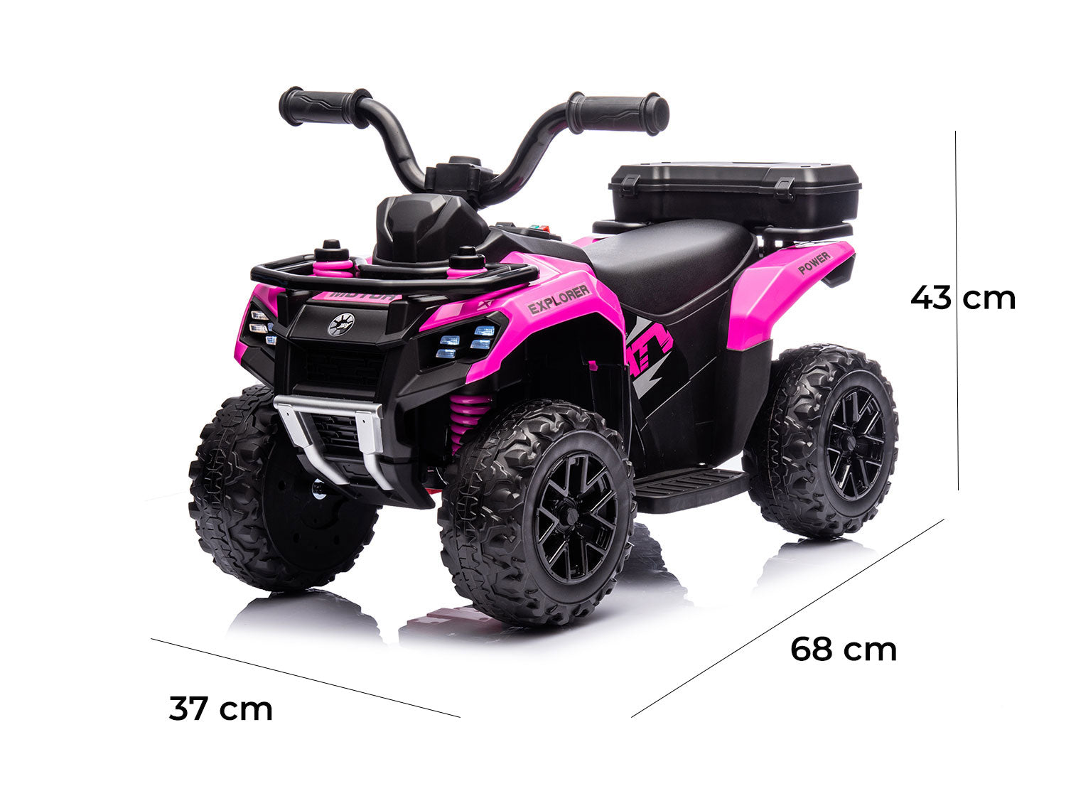 Quad Elettrico per Bambini Safari 6V con Bauletto Posteriore Rosa