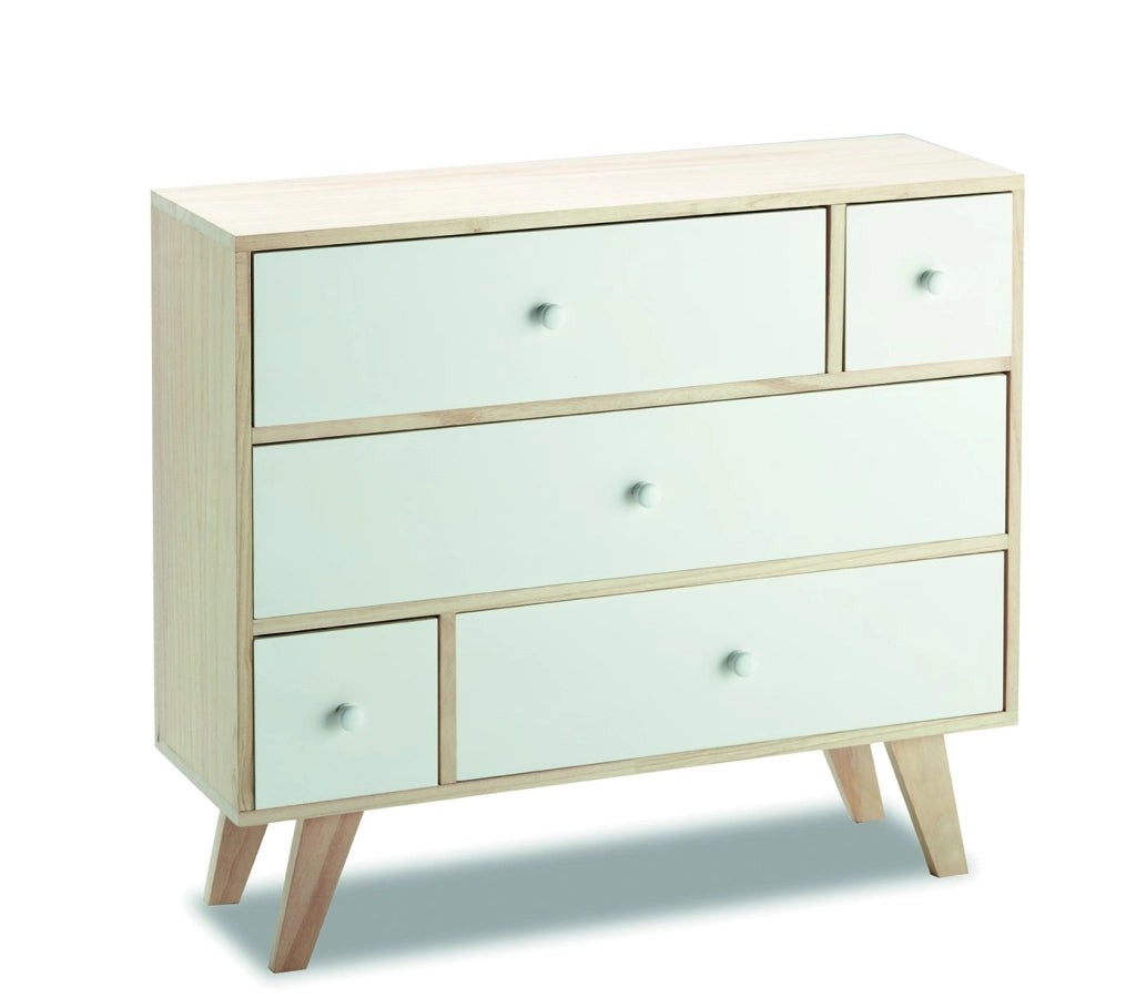 Mobiletto cassettiera soggiorno, ufficio in legno paulownia 80x25x69H Slome