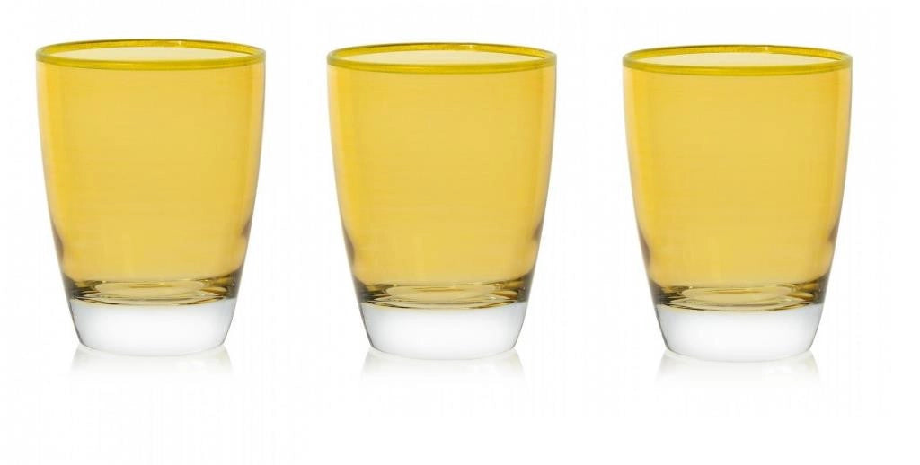 Set 3 Bicchieri da Tavola Acqua Vino Domino Incanto Marigold 300 ml Cerve