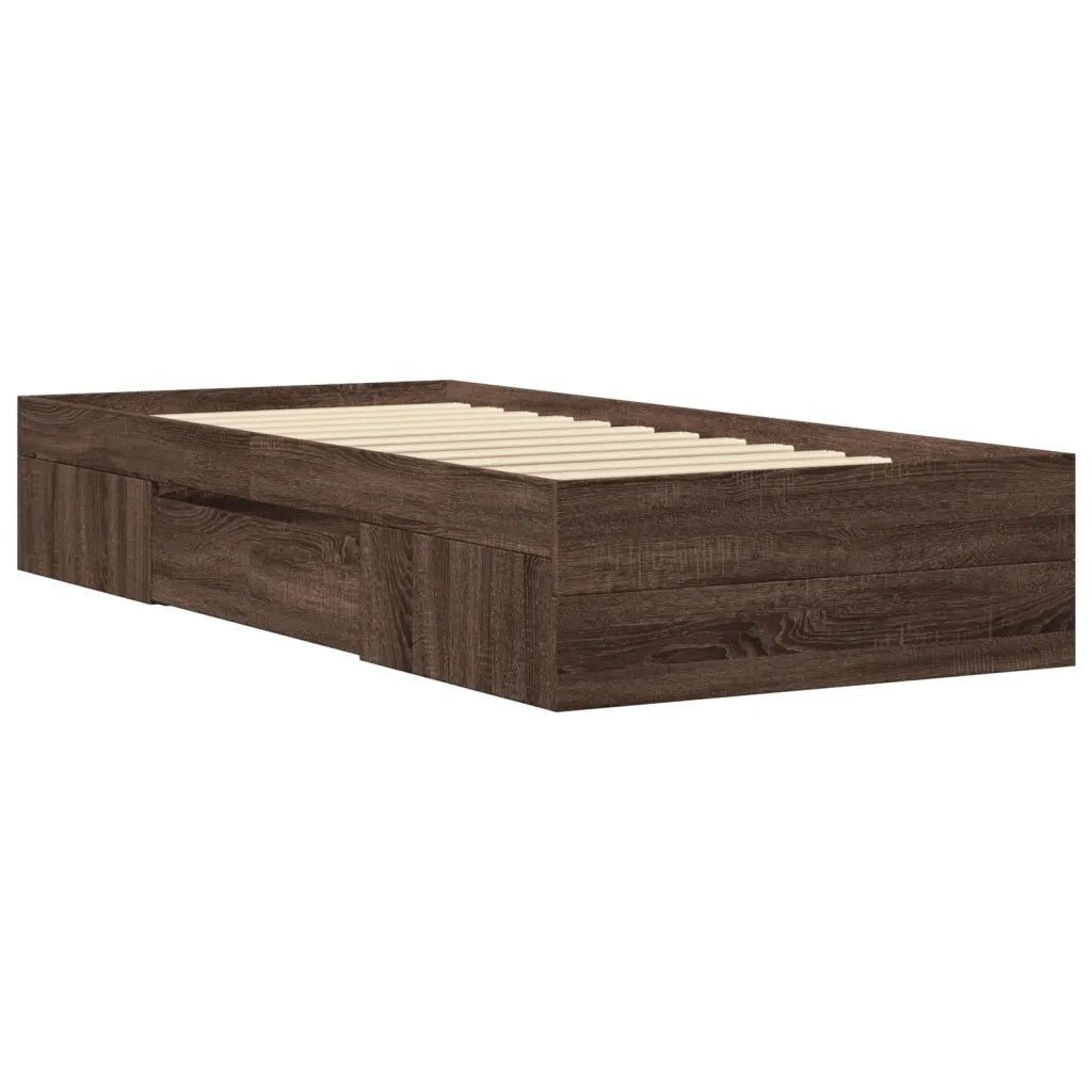 Giroletto senza Materasso Rovere Marrone 90x200cm in Truciolato 3295498