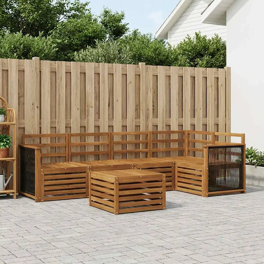 Set divano sezionale 5 pcs Naturale Legno di Acacia Massello 3384380