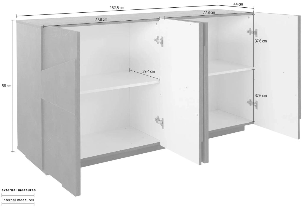 Mobile PING L 162.4 x H 86 x P 44.2 cm grigio ardesia