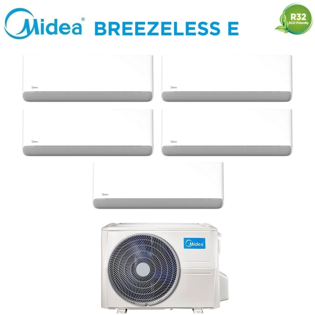 Condizionatore Penta Split Midea Breezeless E 9+12+12+12+12 con M5OE-42HFN8-Q R-32 Wi-Fi Integrato