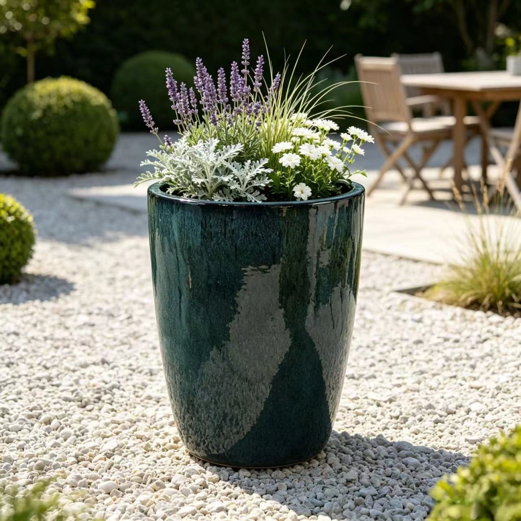 VASO DA FIORI IN CERAMICA Ø38,5 x 49,5 cm Verde scuro