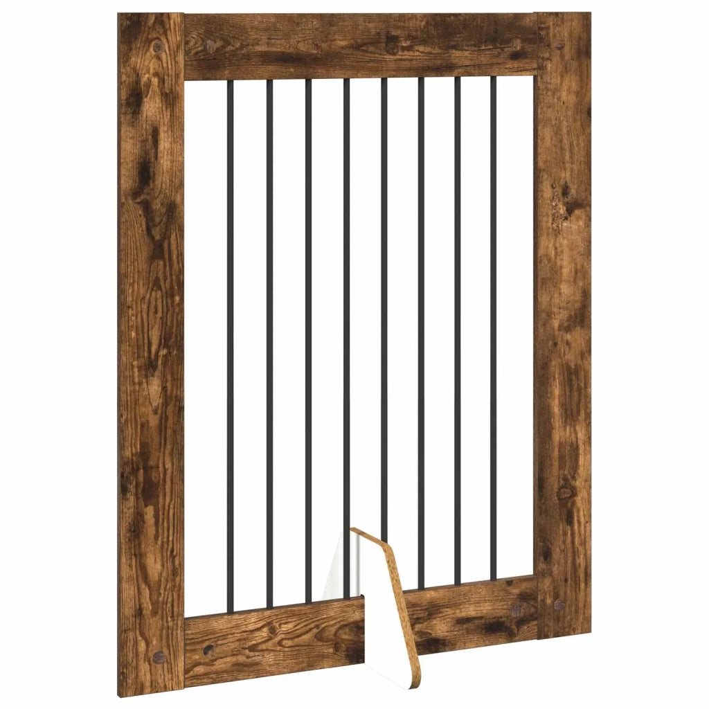 Cancello per cani con supporti 2 pz Rovere Fumo 80 x 100 cm CFW8813867