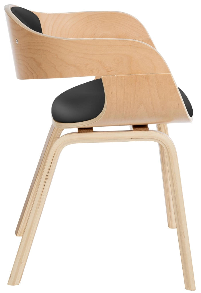 Sedia Kingston in Similpelle Natura/nero