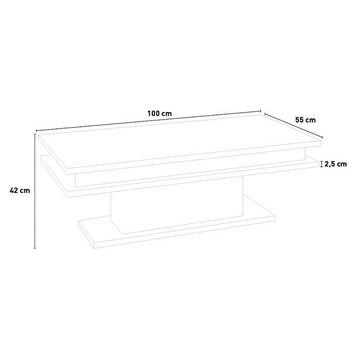 Tavolino da caffè moderno con luce led bianco lucido: LITTLE BIG