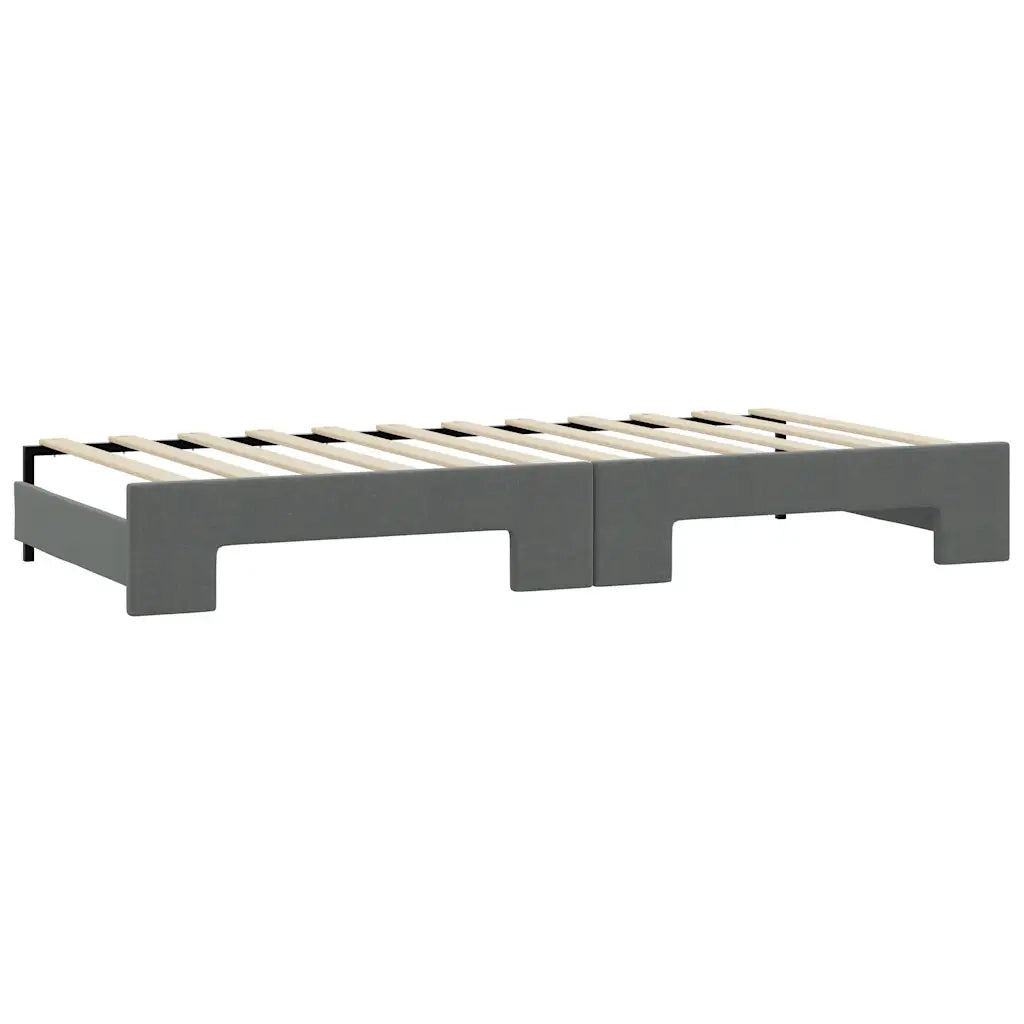 Divano Letto Estraibile Cassetti Grigio Scuro 90x200cm Tessuto 3197689