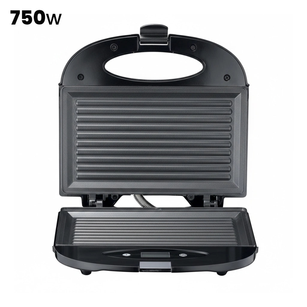 Macchina per Sandwich 750 W Termostato Automatico e Piastre Antiaderenti Nero MELISSA