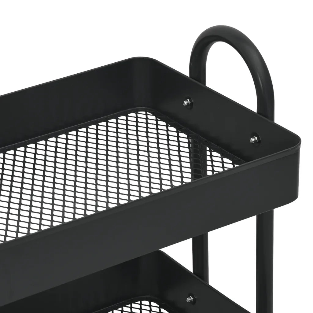 Carrello a 3 Livelli Nero 43x34x79 cm in Acciaio CFW7227424