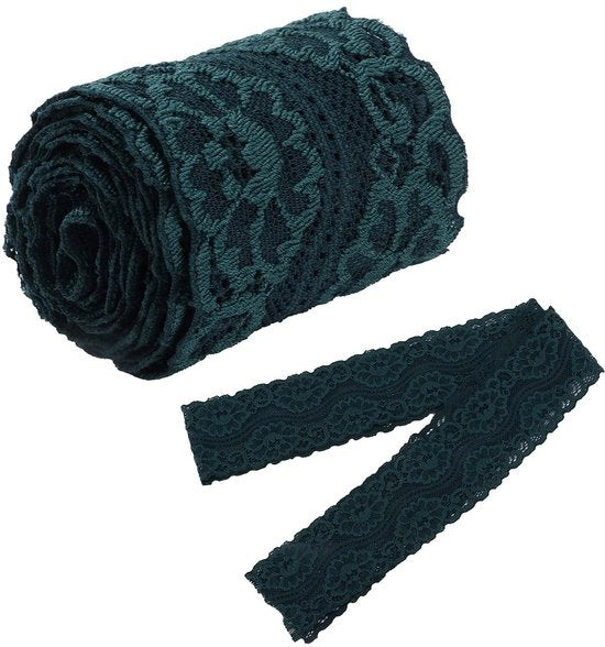 Lint decorativo in nylon di alta qualità, resistente, nero-verde scuro, lunghezza 10 metri.