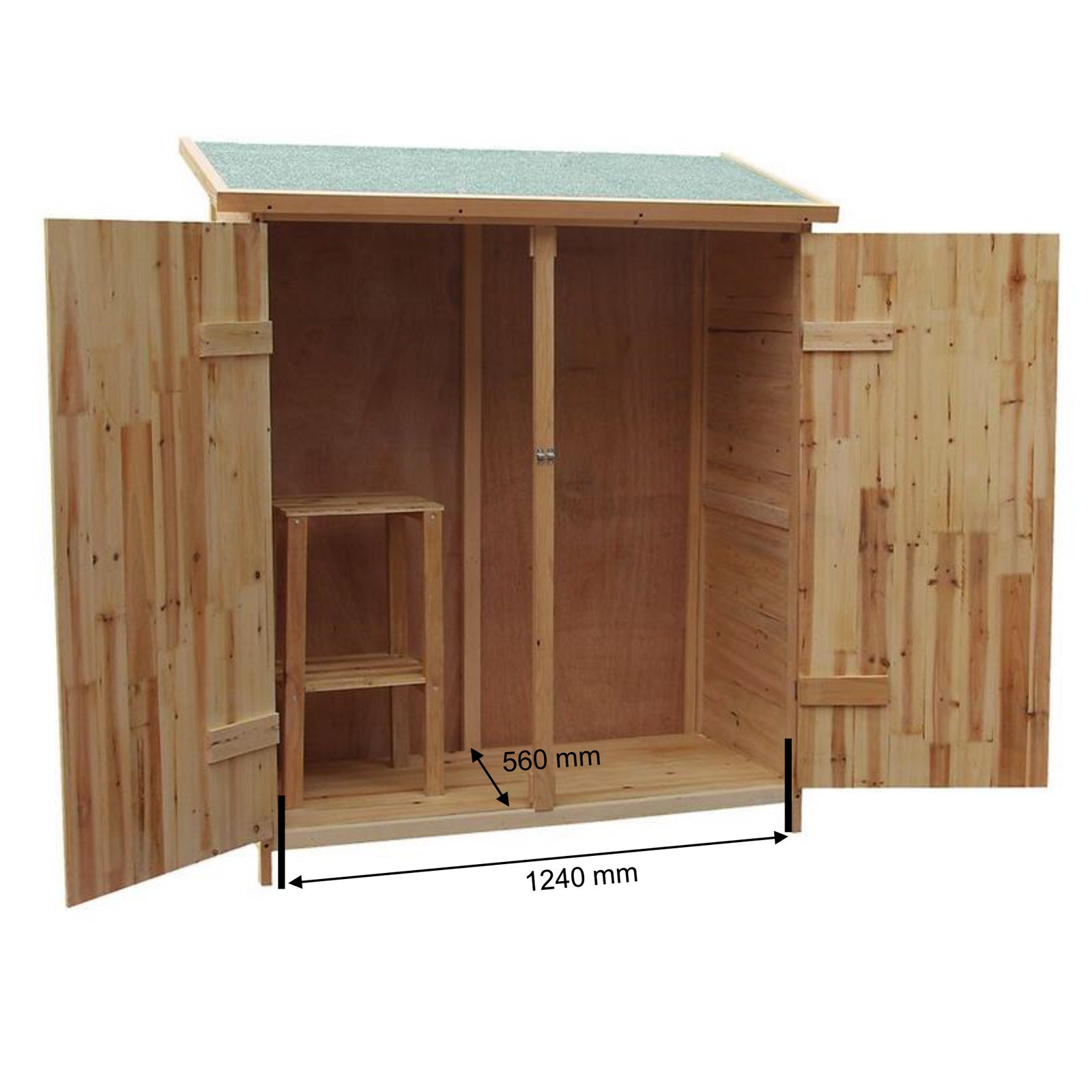 Armadio da giardino XXL in legno 1380 x 655 x 1600 mm Capanno degli attrezzi per esterno