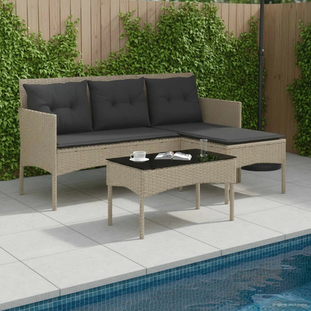 Set Divano da Giardino con cuscino 2 pz | Set Salotto da Giardino polyrattan