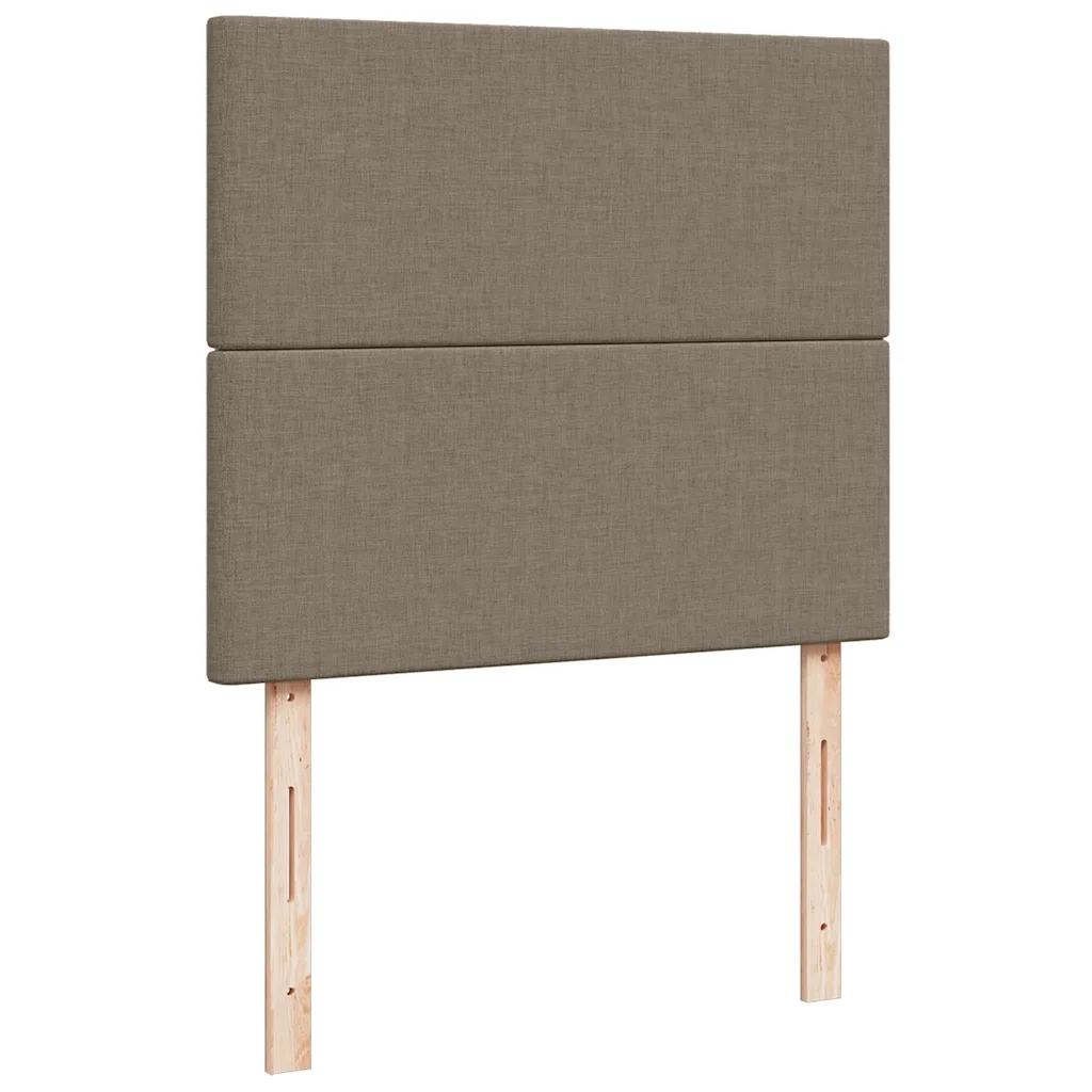 Letto a Molle con Materasso e LED Tortora 120x190 cm in Tessuto