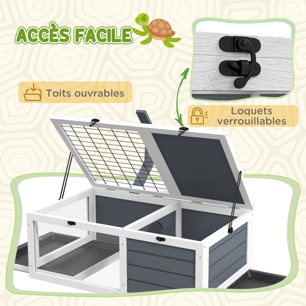Gabbia per animali piccoli tortue ¨C zephmum ¨C grigio 81x48x31.5 cm