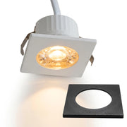 Mini faretto SPOT moderno quadrato LED 3W CCT incasso 35mm luce soffitto mensole ripiani mobili cucina cappa 230V cornice intercambiabile 38°