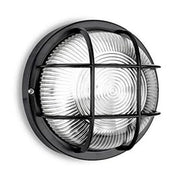 PLAFONIERA SOFFITTO/APPLIQUE PARETE TONDA NERA DA ESTERNO 1XE27 TURTLE FAN