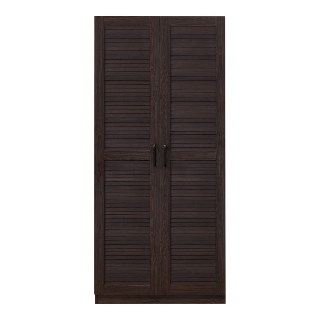 Armadio moderno per camera da letto mobile contenitore senza tempo 1 ripiano MDF 176 x 80 x 52 cm effetto noce scuro 03_0006375