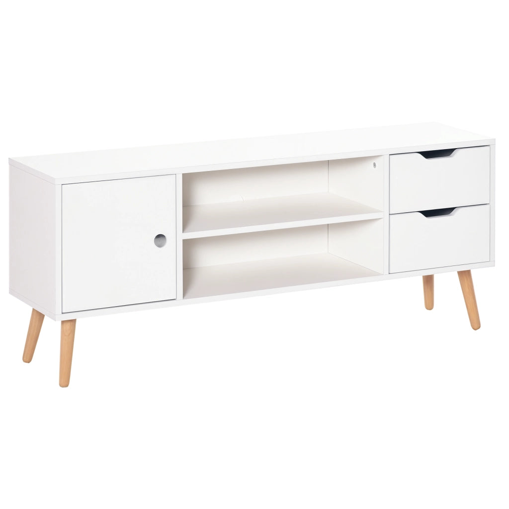 Mobile TV con credenza e cassetti ¨C zephmum ¨C Bianco legno di pino 120x30x40