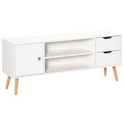 Mobile TV con credenza e cassetti ¨C zephmum ¨C Bianco legno di pino 120x30x40