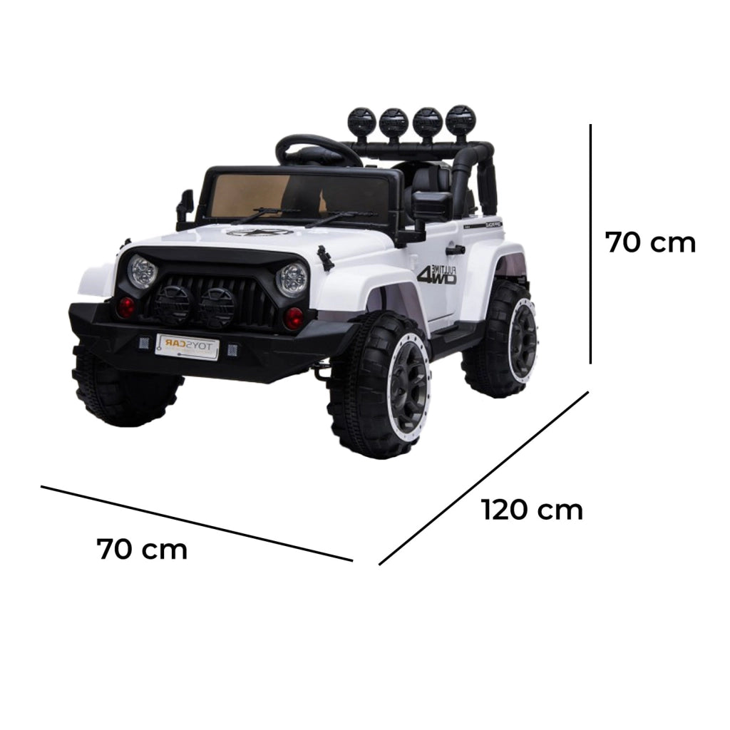 Macchina Elettrica per Bambini Fuoristrada Adventure 12V con Telecomando Bianco