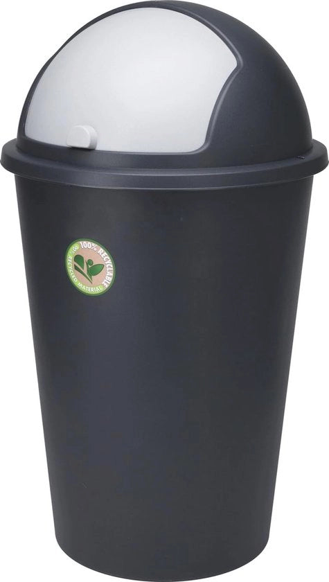 Ammassoio con coperchio oscillante - 50L, Plastica, 90% Riciclato, Grigio antracite