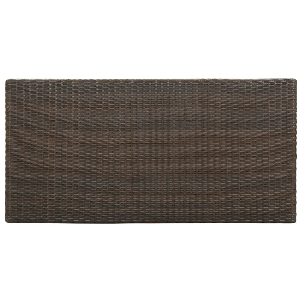 Tavolo da Bar con Ripiani Marrone 120x60x110 cm in Polyrattan 313475