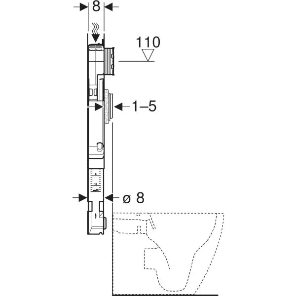 Cassetta di risciacquo da incasso Geberit Sigma 8 cm, 6/3 litri