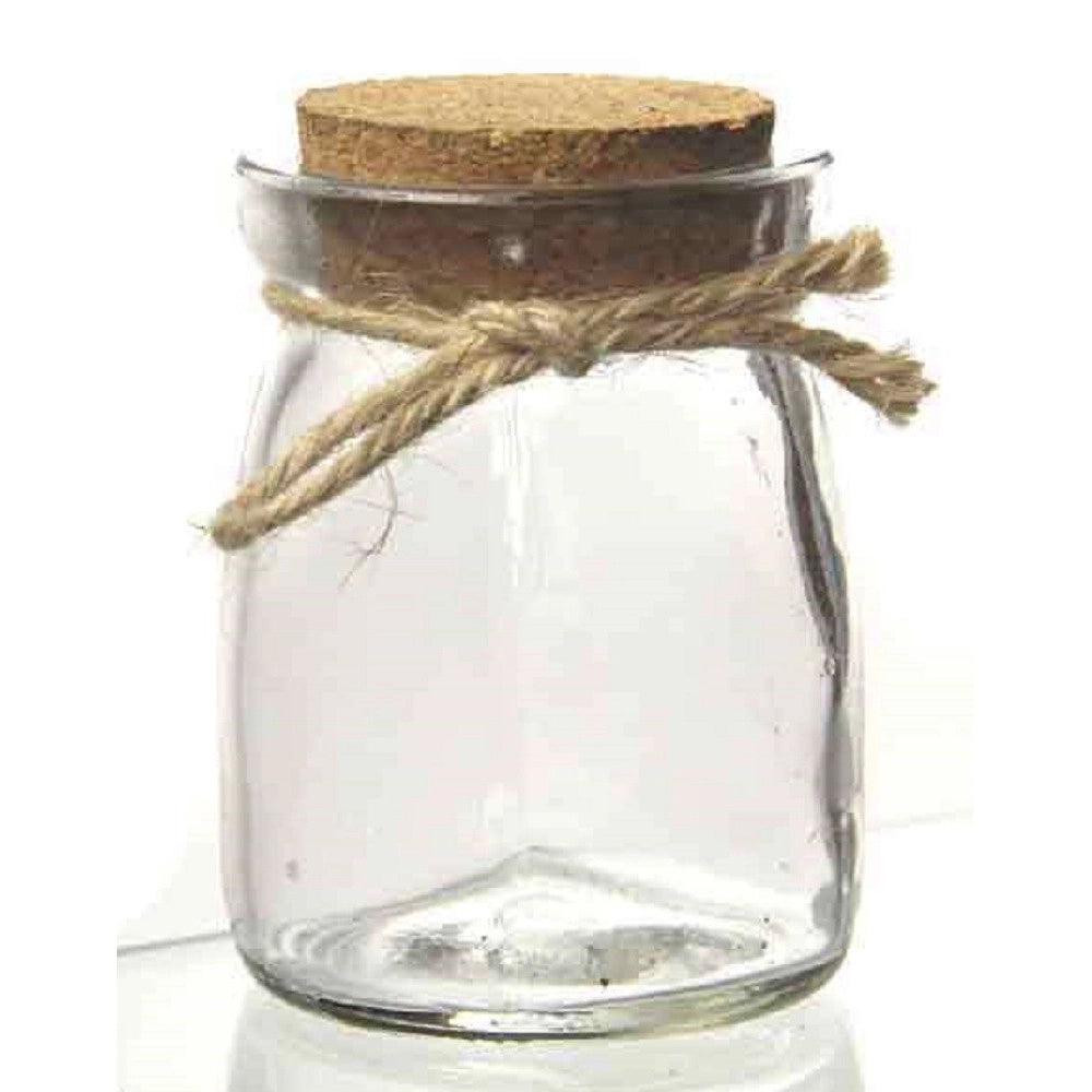Trade Shop - Set 12pz Barattolo Barattolino In Vetro Trasparente Tappo Sughero 5.5x7cm 715754 -