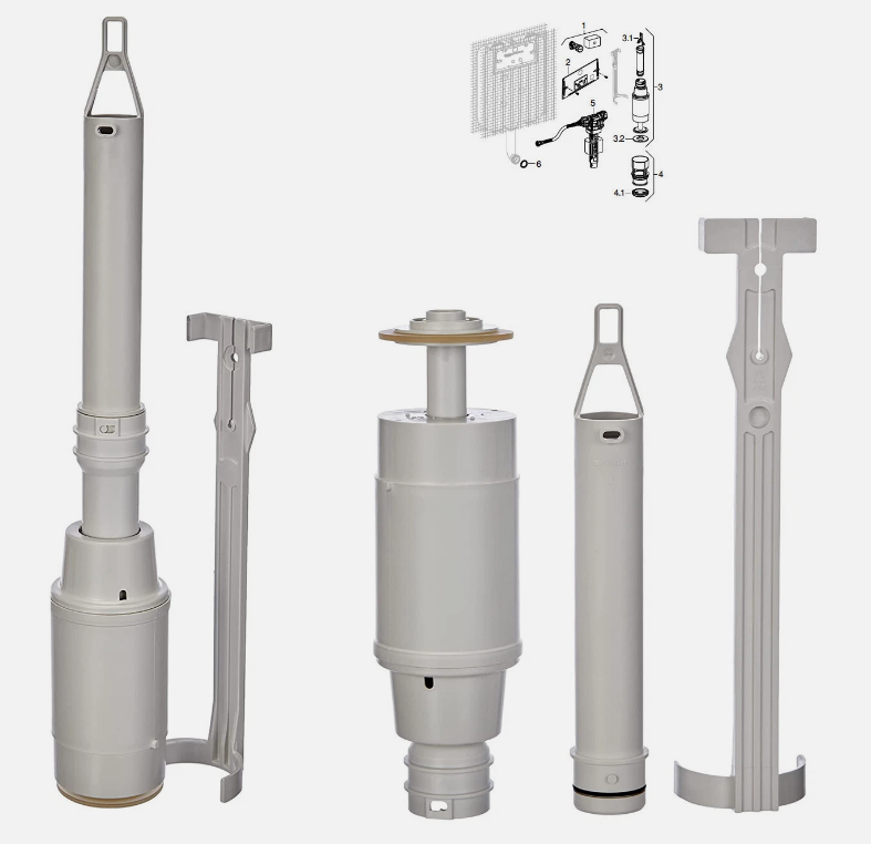 GEBERIT CAMPANA COMPLETA PER TWIN LINE 215.299.00.1 kit completo di ricambio Singolo scarico cassetta ad incasso