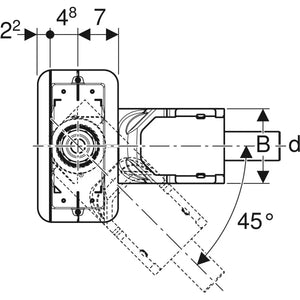 SIFONE PER CANALINE DOCCIA 'CLEANLINE'  per Massetto H,6590 mm GEBERIT