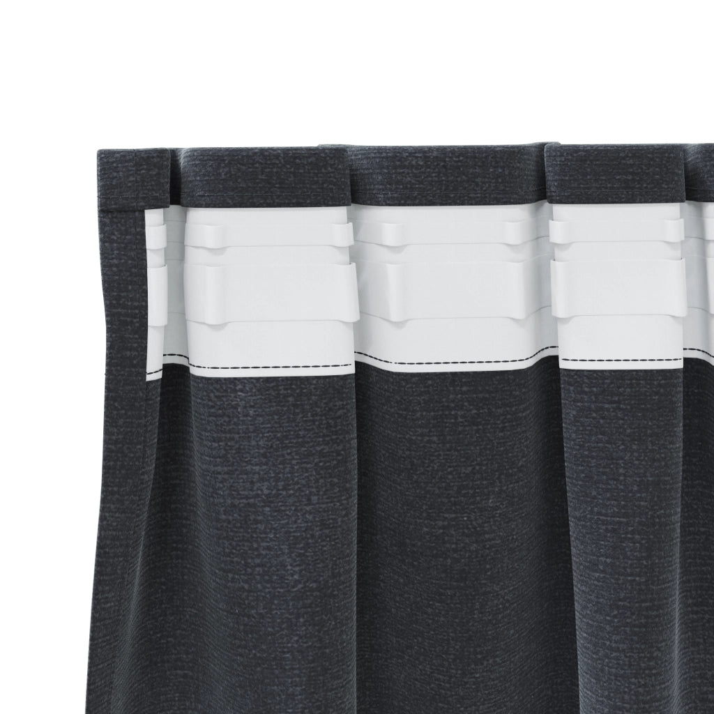 Tende oscuranti  con nastro in alto 2 pz Grigio chiaro in velluto