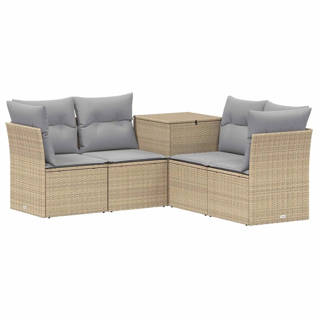 Set di divani 5 pz Beige e Grigio Chiaro 3447843