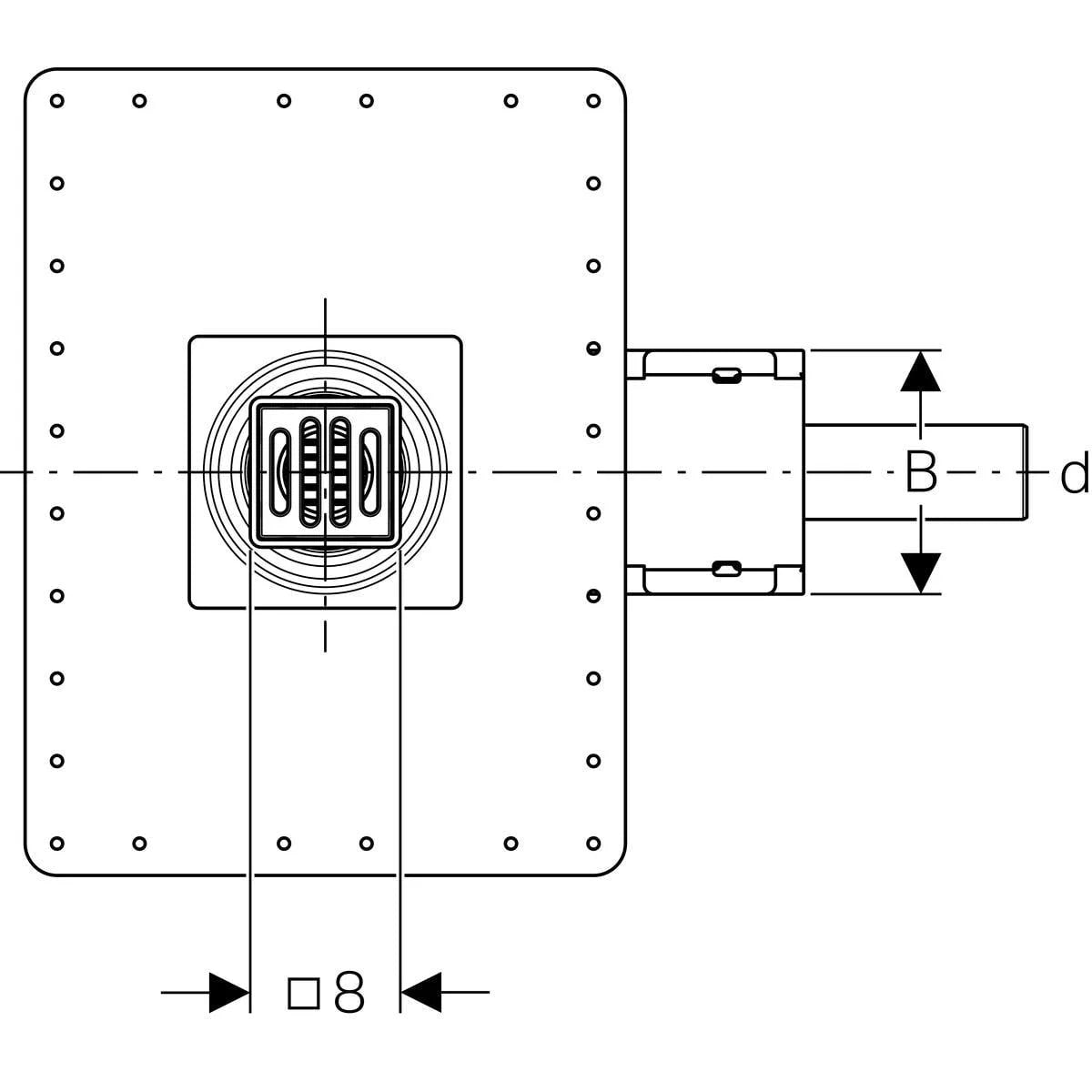 SIFONE PER DOCCIA A PAVIMENTO  H. Massetto 90220 GEBERIT