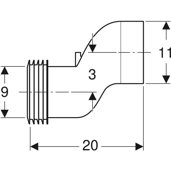 Kit raccordo diritto Geberit per vaso sospeso, disassato 3 cm GEBERIT