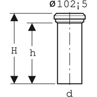 Raccordo diritto Geberit con morsetto MANICOTTO BIANCO PER VASO CON SCARICO A PARETE  Ø 110