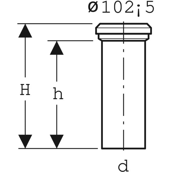 Raccordo diritto Geberit con morsetto MANICOTTO BIANCO PER VASO CON SCARICO A PARETE  Ø 110