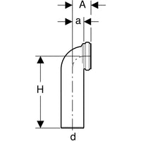 Curva tecnica 90° Geberit PER VASO CON SCARICO A PARETE