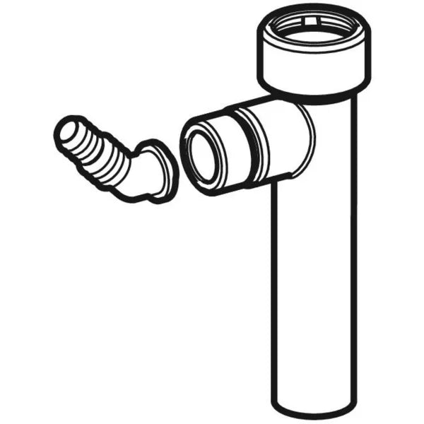 Raccordo diritto Geberit con terminale a premistoppa e portagomma a gomito LAVATRICE Dm 40 bianco GEBERIT