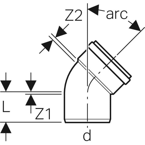 CURVA PP-HTS GEBERIT DM 40 - 30  ° - 20 pezzi - GEBERIT
