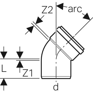 CURVA PP-HTS GEBERIT DM 40 - 30  ° - 20 pezzi - GEBERIT