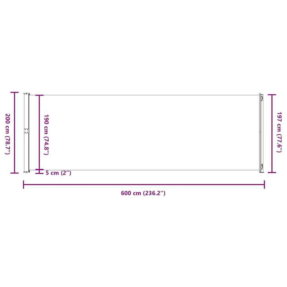 Extendable Side Awning 200x600 Cm Cream