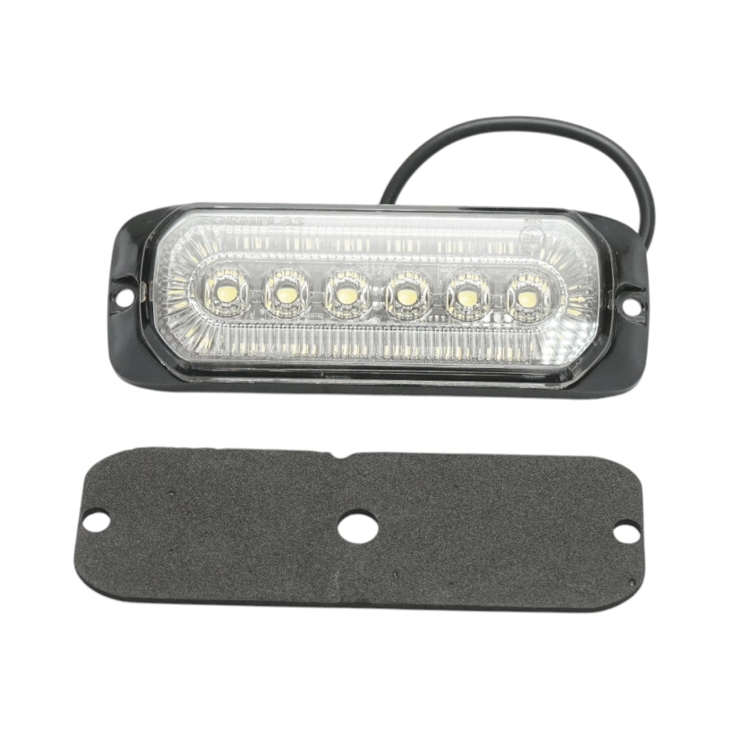 Luce stroboscopica laterale LED 12-24V bianca 9 funzioni 132x46x19mm FR1287