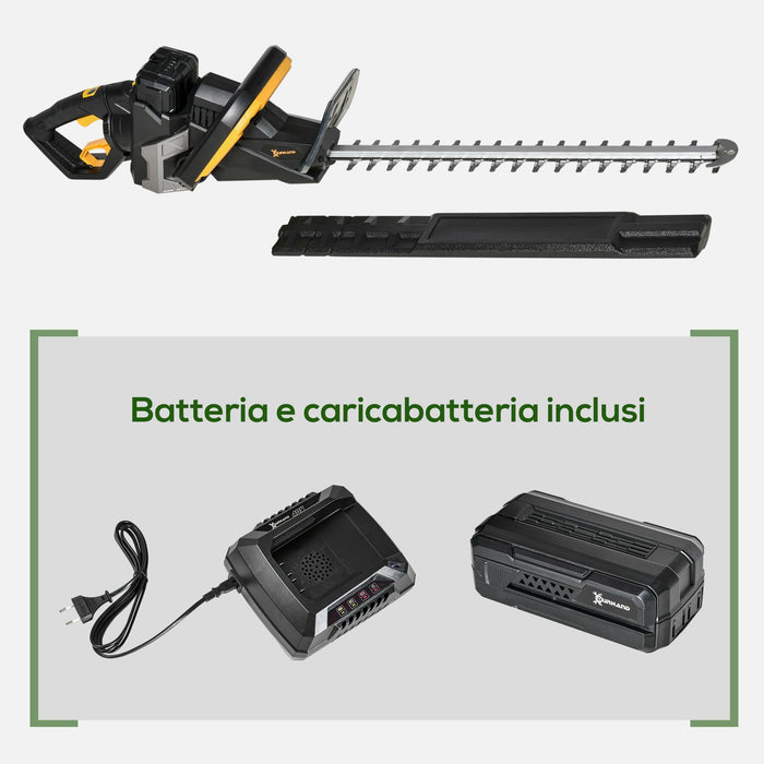Tagliasiepi a Batteria Lama 52 cm Nero e Giallo