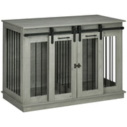 Gabbia per cani ¨C zephmum ¨C Grigio, 2 porte, design rustico