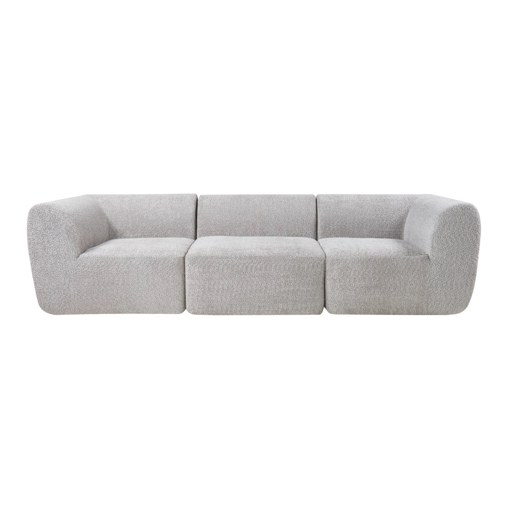 Divano Componibile a 3 Posti Divano Modulare 76x313x108 cm Serie Hurvas - Grigio [en.casa]